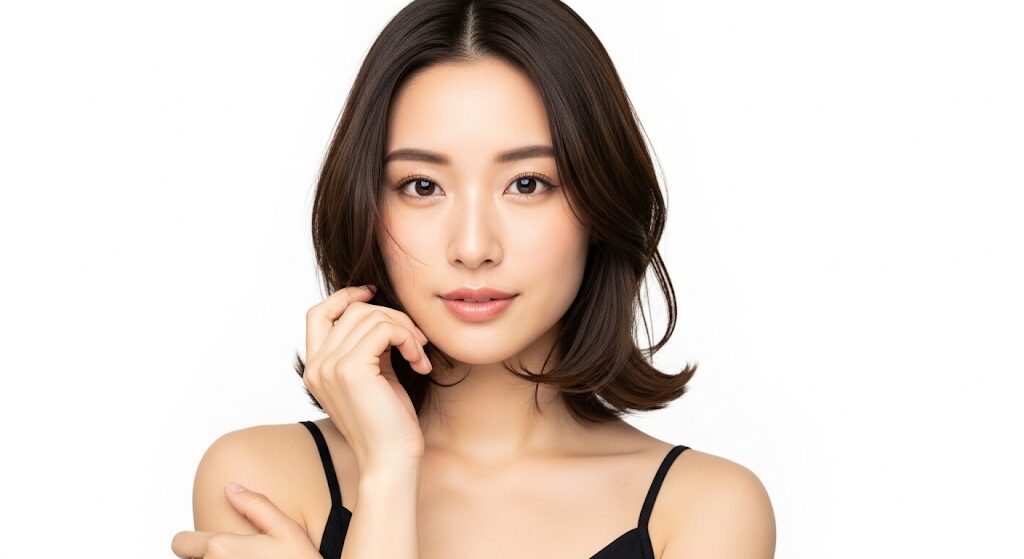 美容に興味がありスキンケアを行なう女性