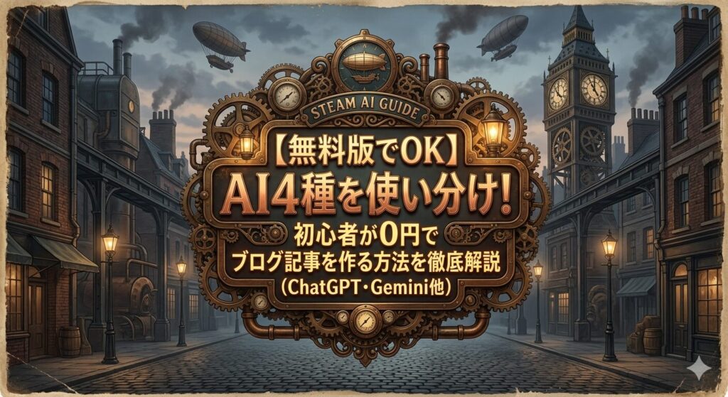 AIでの画像生成比較用のサンプル画像。Geminiを使用したアイキャッチ画像。思考モード。