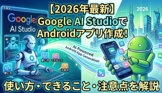 【2026年最新】Google AI StudioでAndroidアプリ作成が可能に！使い方・できること・注意点を解説