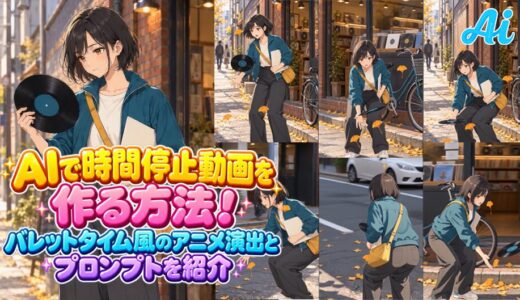 AIで時間停止動画を作る方法！ バレットタイム風のアニメ演出とプロンプトを紹介